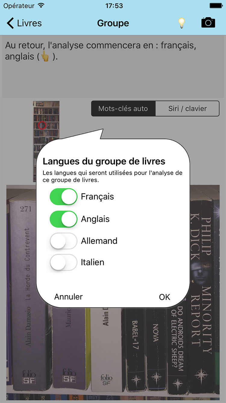 Choisir les langues D&eacute;nich'Livre