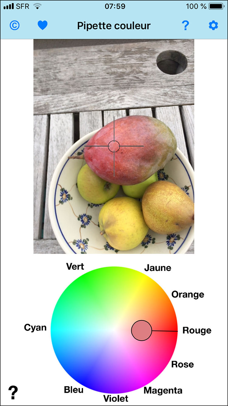 Aide daltonien - &eacute;chantillon rouge